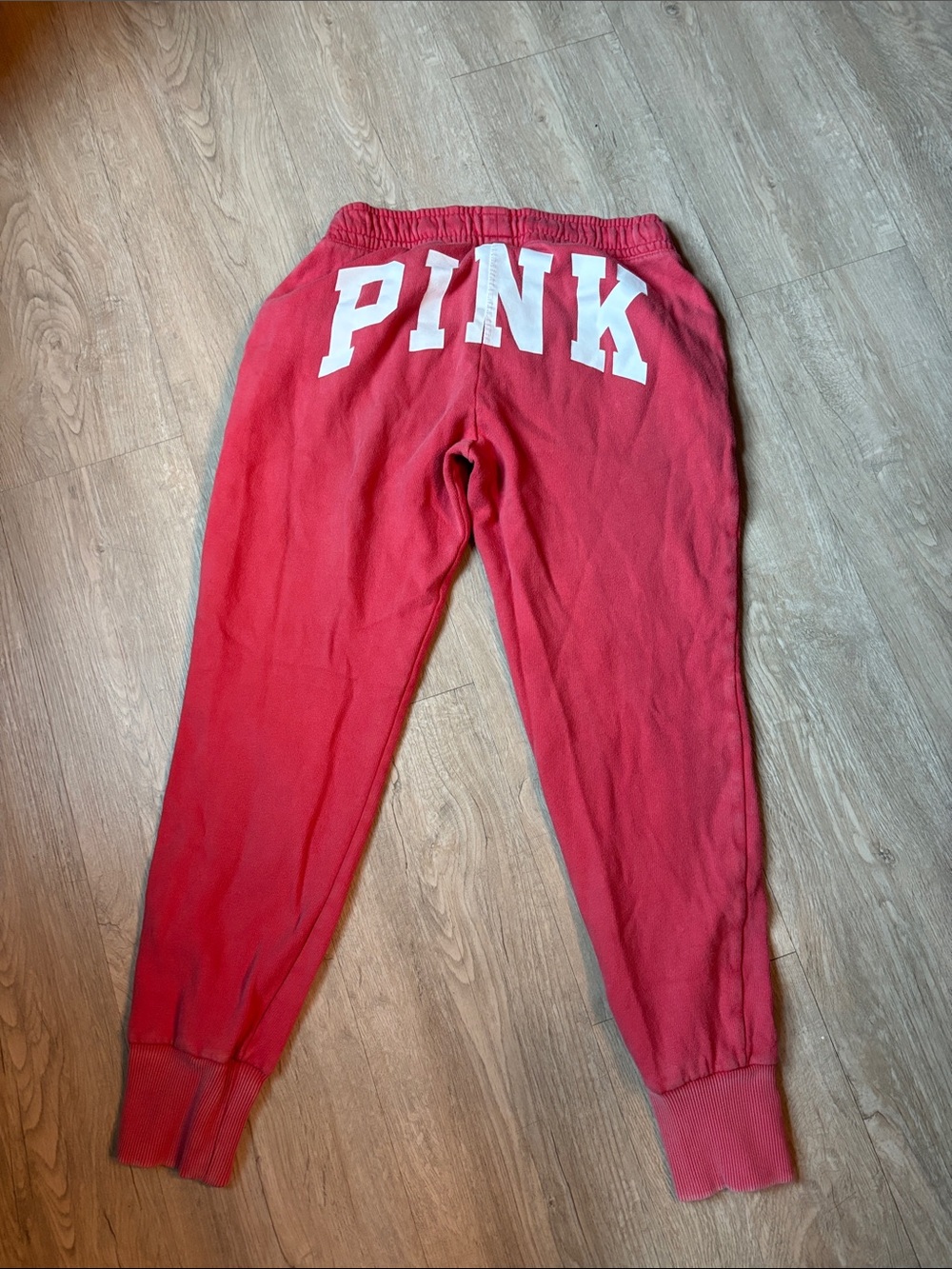 PINK Victoria's Secret pink womans Jogger Sweatpants with White Logo